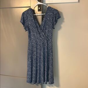 Blue Floral Wrap Dress